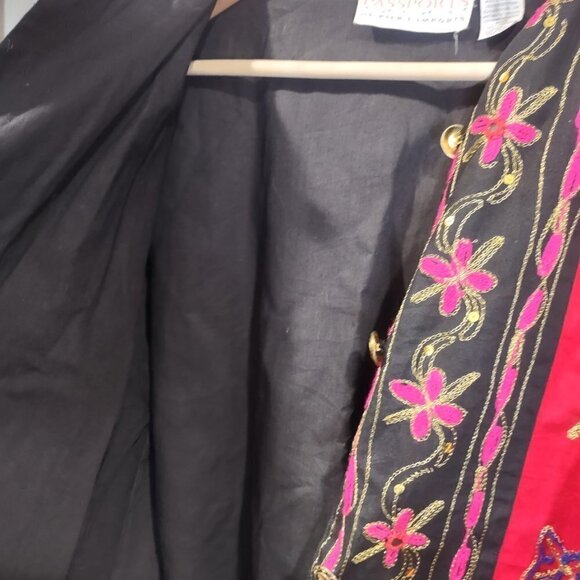 Vintage 90's Pier One Passports Embroidered Jacket - Picture 5 of 7